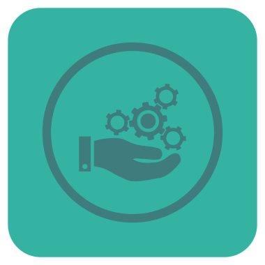 Vektör simge mekanik Servisi düz kare