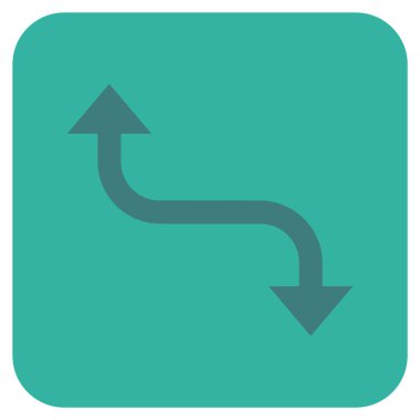 Bend ok düz kare vektör simgesi karşısında