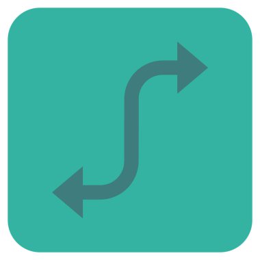 Bend ok düz kare vektör simgesi karşısında