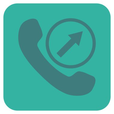 Giden arama düz kare vektör simgesi