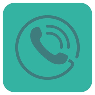 Telefon görüşmesi düz kare vektör simgesi