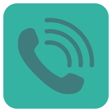 Telefon görüşmesi düz kare vektör simgesi