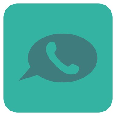 Telefon iletisi düz kare vektör simgesi