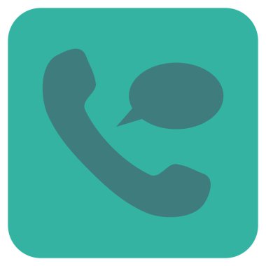 Telefon iletisi düz kare vektör simgesi