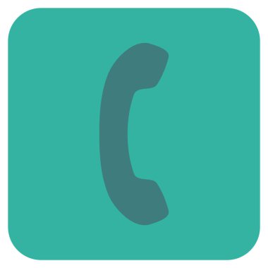 Telefon alıcı düz kare vektör simgesi