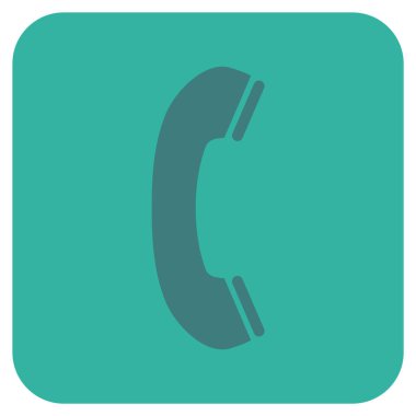 Telefon alıcı düz kare vektör simgesi