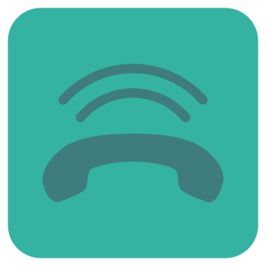 Telefon zil düz kare vektör simgesi