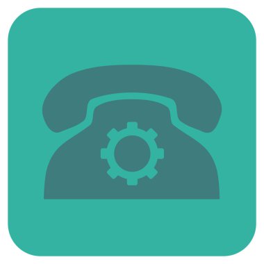 Telefon ayarları düz kare vektör simgesi