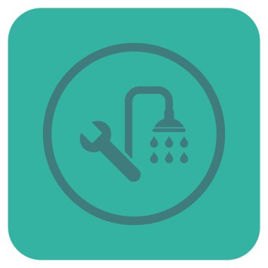 Sıhhi tesisat düz kare vektör simgesi