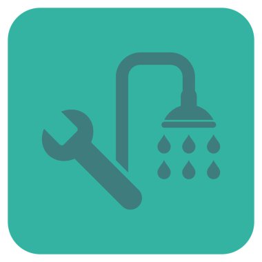 Sıhhi tesisat düz kare vektör simgesi