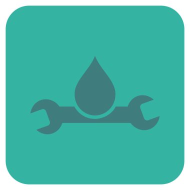 Sıhhi tesisat düz kare vektör simgesi