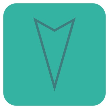 İşaretçi düz aşağı vektör simgesi kare