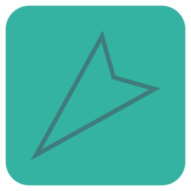 İşaretçi sol düz vektör simgesi kare.