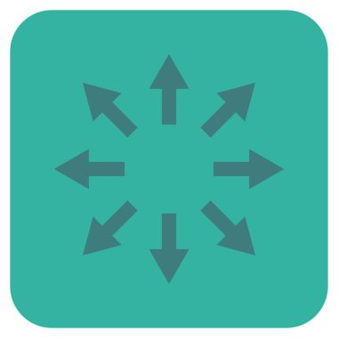 Radyal oklar düz kare vektör simgesi