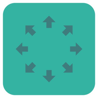 Radyal oklar düz kare vektör simgesi