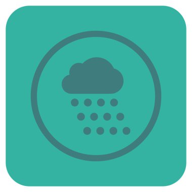 Yağmur bulutu düz kare vektör simgesi