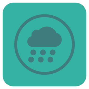 Yağmur bulutu düz kare vektör simgesi