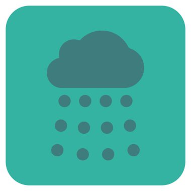 Yağmur bulutu düz kare vektör simgesi