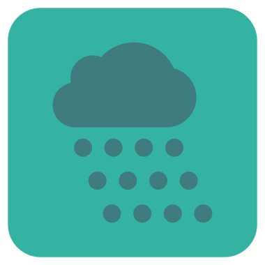 Yağmur bulutu düz kare vektör simgesi