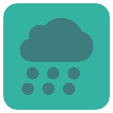 Yağmur bulutu düz kare vektör simgesi