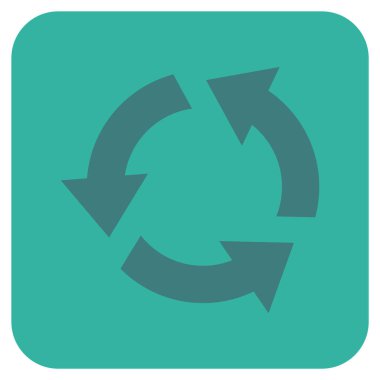 Geri dönüşüm düz kare vektör simgesi