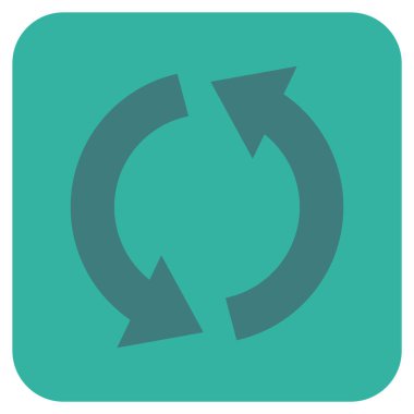 Geri dönüşüm düz kare vektör simgesi