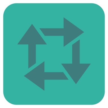 Geri dönüşüm düz kare vektör simgesi