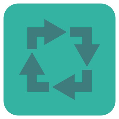 Geri dönüşüm düz kare vektör simgesi