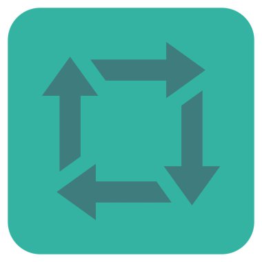 Geri dönüşüm düz kare vektör simgesi