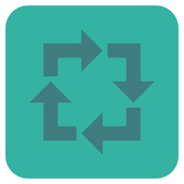 Geri dönüşüm düz kare vektör simgesi