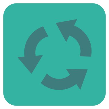 Geri dönüşüm düz kare vektör simgesi