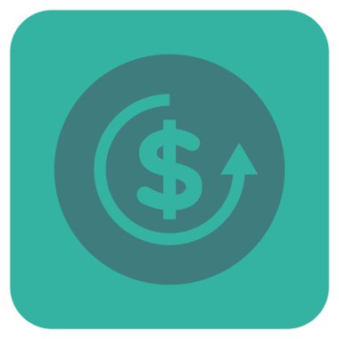 Düz kare vektör simge iade