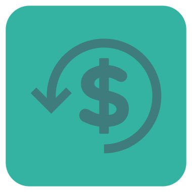 Düz kare vektör simge iade