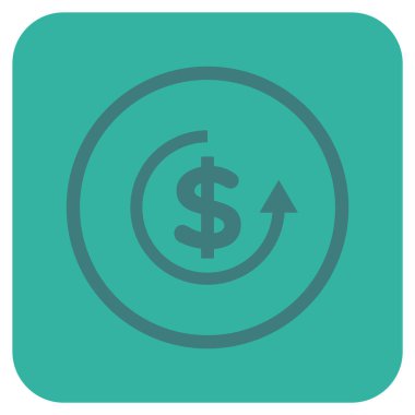 Düz kare vektör simge iade