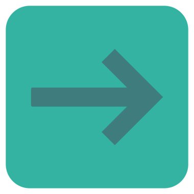 Sağ ok düz kare vektör simgesi