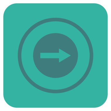 Sağ ok düz kare vektör simgesi yuvarlak