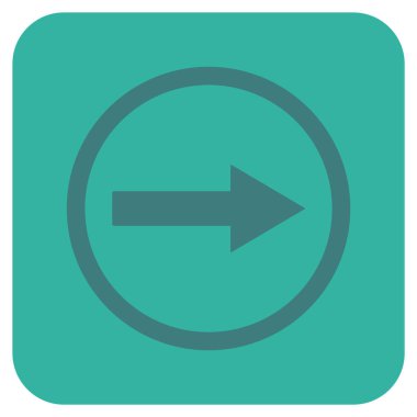 Sağ ok düz kare vektör simgesi yuvarlak