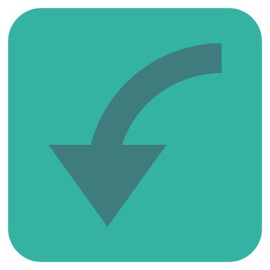 Saatin tersi yönde düz kare vektör simge döndürmek