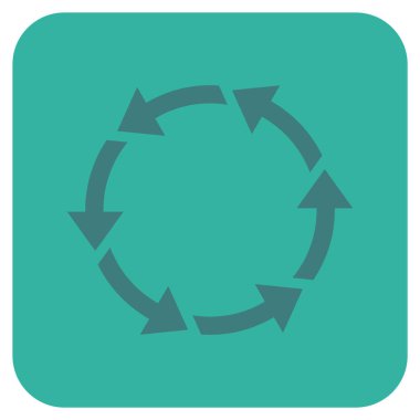 Saatin tersi yönde düz kare vektör simge döndürmek