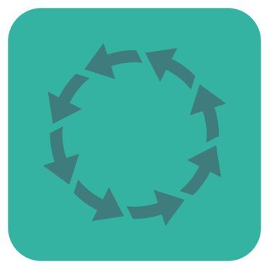 Saatin tersi yönde düz kare vektör simge döndürmek