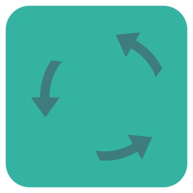 Saatin tersi yönde düz kare vektör simge döndürmek