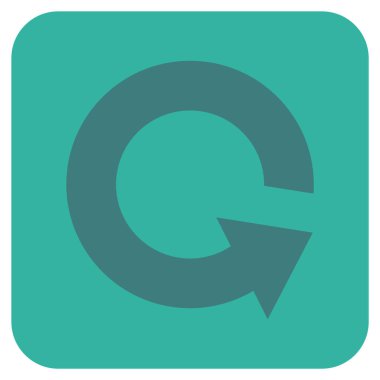 Saatin tersi yönde düz kare vektör simge döndürmek