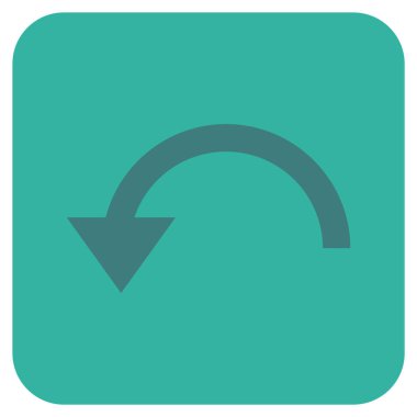 Saatin tersi yönde düz kare vektör simge döndürmek