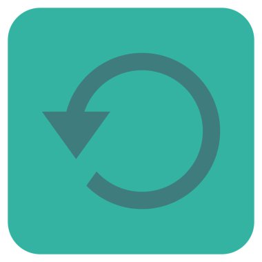 Saatin tersi yönde düz kare vektör simge döndürmek