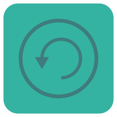 Saatin tersi yönde düz kare vektör simge döndürmek