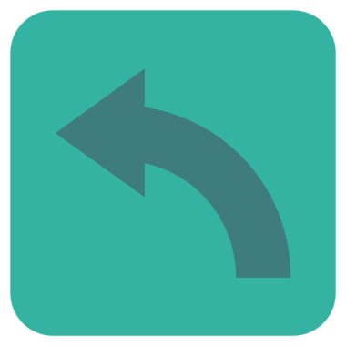 Sol düz kare vektör simge döndürmek