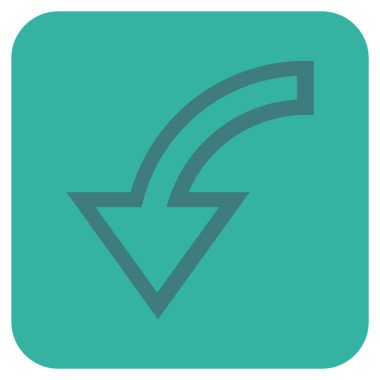 Sol düz kare vektör simge döndürmek