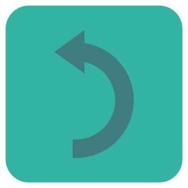 Sol düz kare vektör simge döndürmek