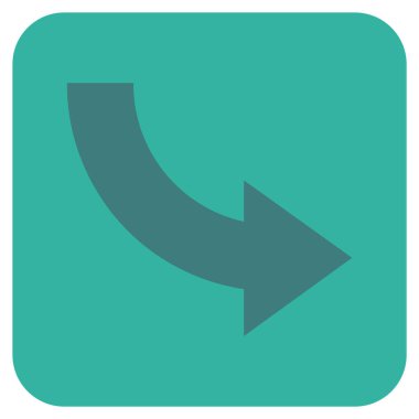 Sağa döndür düz kare vektör simgesi