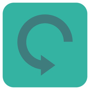 Sağa döndür düz kare vektör simgesi